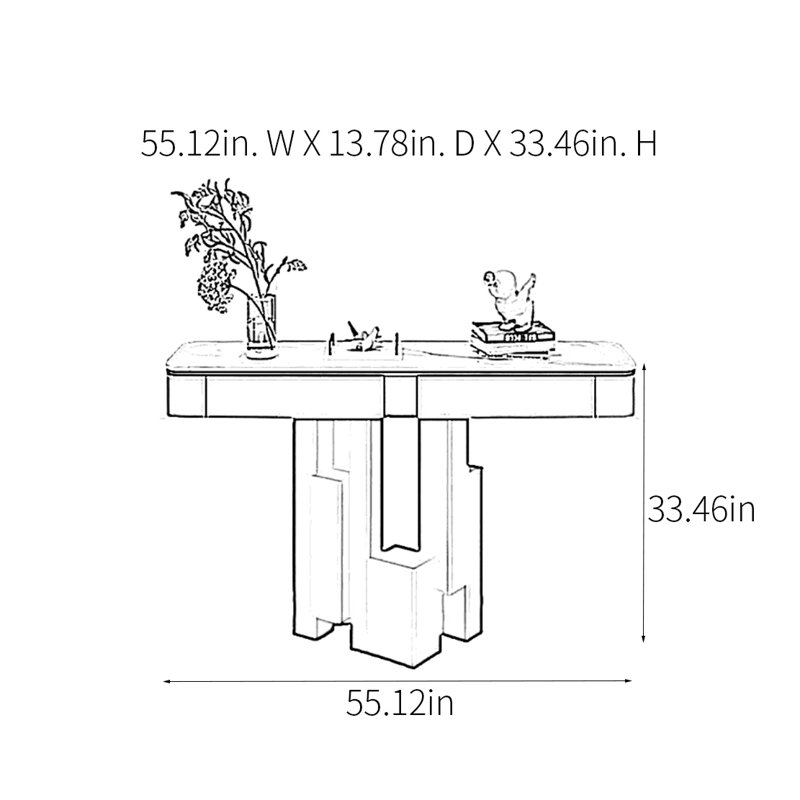 Console Modern Minimalist Art, H 33,46 po x l 55,12 po x P 13,78 po