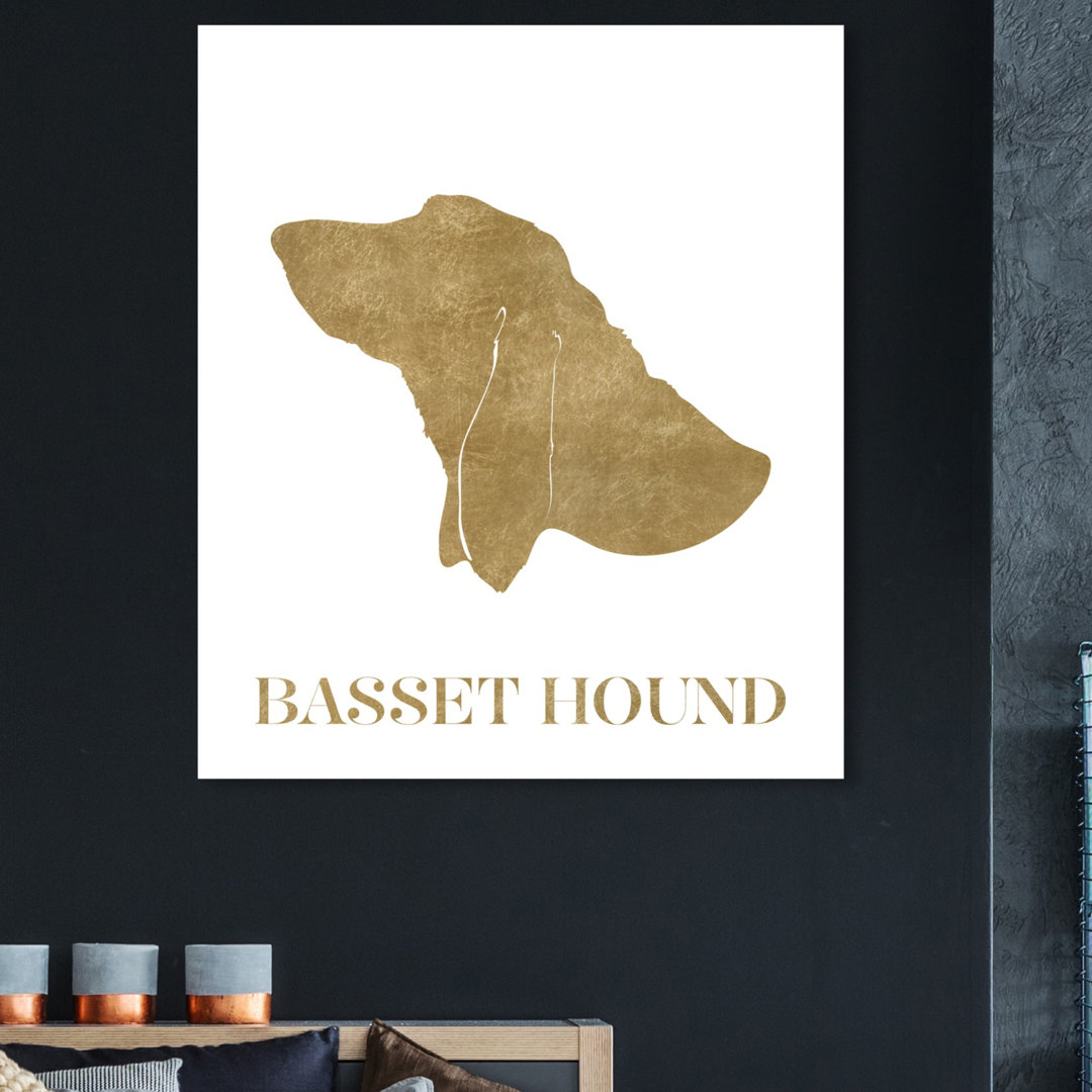 'Basset Hound' Graphic Art on Wrapped Canvas