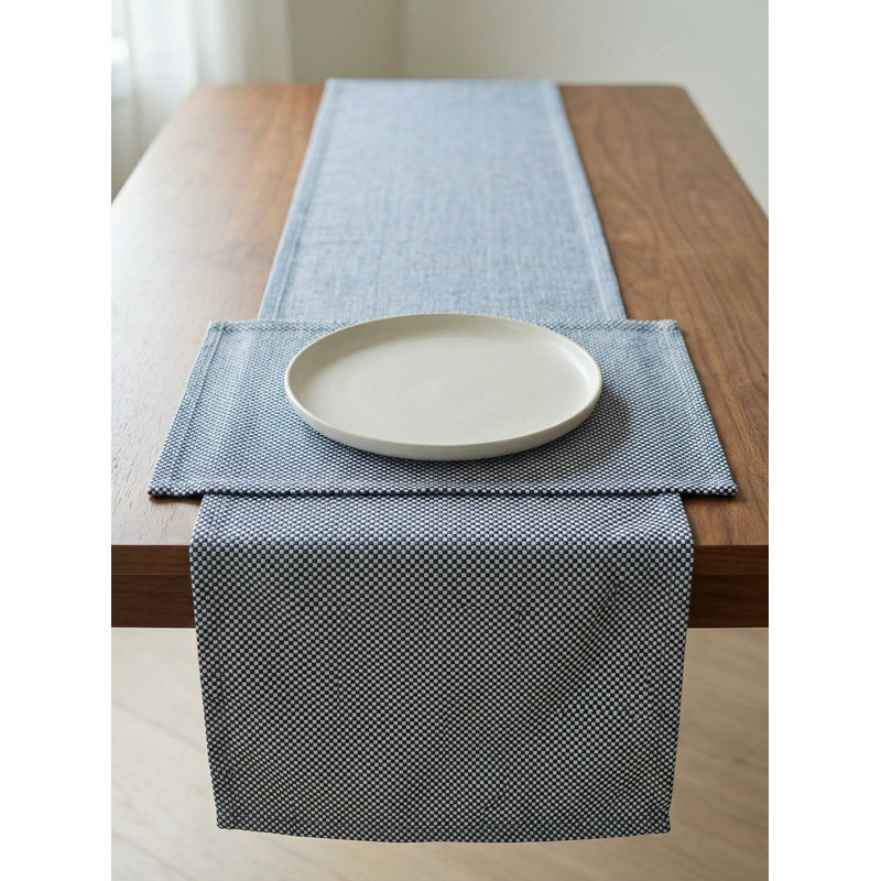 Navy Blue Horizon Weave Indoor Outdoor Placemat, Blue