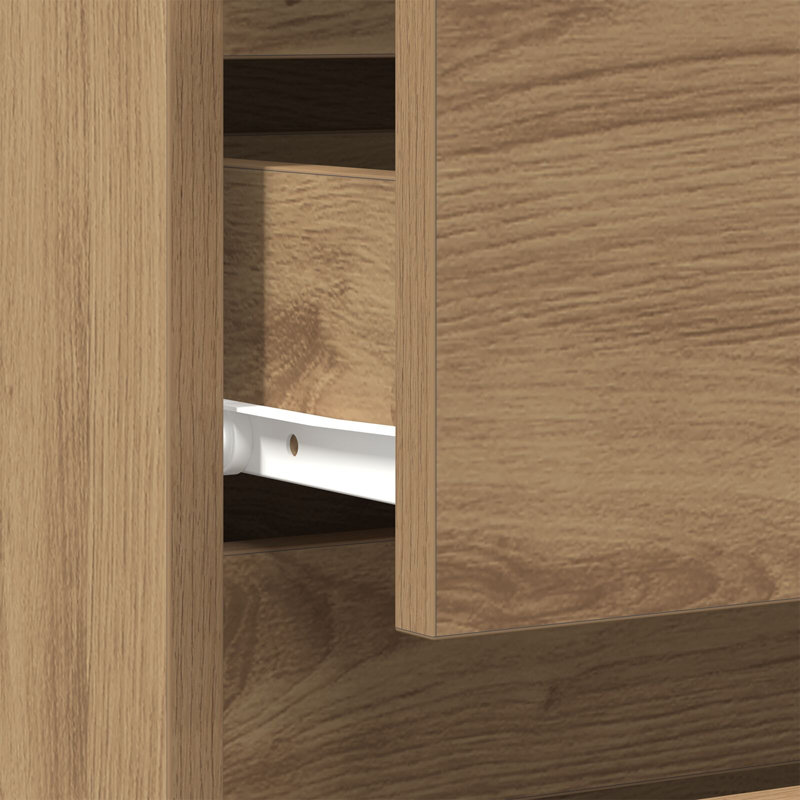 Bedside Cabinet Reclaimed Wood Medium Bedside Table, Artisan Oak