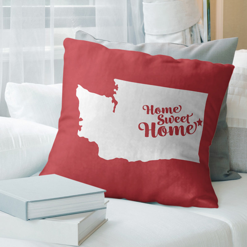 Coussin doux home, Spokane, 14 po x 14 po, Rouge