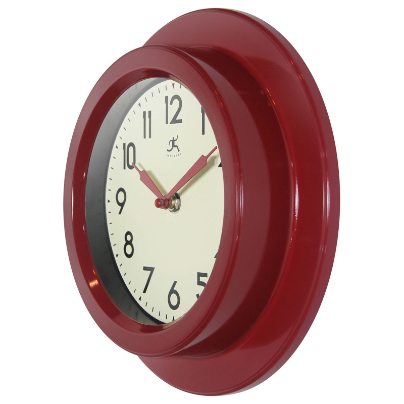 Retro Escape 9.75" Wall Clock, Red