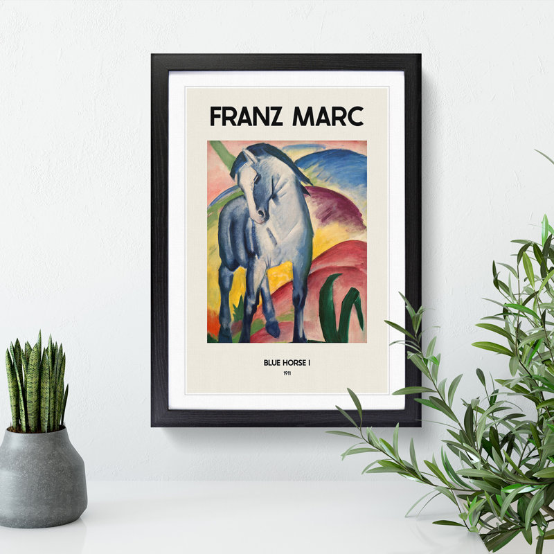 Blue Horse Vol.1 by Pierre-Auguste Renoir - Picture Frame Art Prints, Black, 36cm H x 27cm W x 2cm D