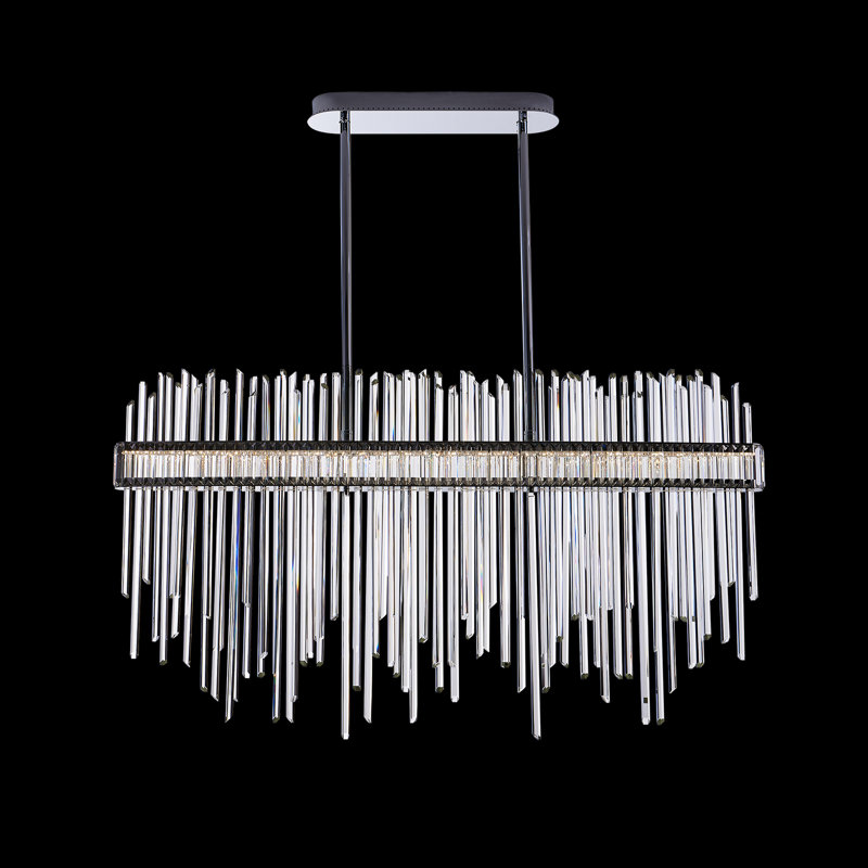 Piovere 60'' Chrome LED Pendant with Crystal Rods