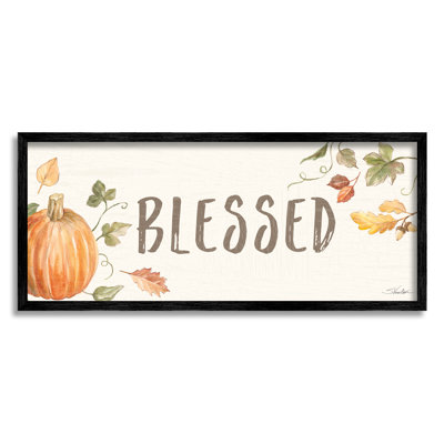 «Blessed Sentiment Orange Farm Pumpkin Fall Leaves» par Silvia Vassileva, impression