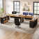 Forris L-Shaped Metal Base Executive Desk