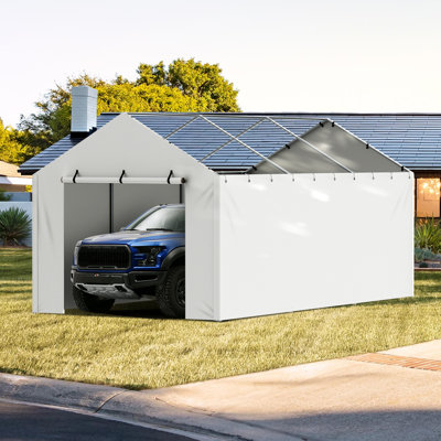 Abri d'auto pour auvent de remplacement pour mur latéral 10 x 20 pi, toile de tente de garage (toit et cadre non inclus)