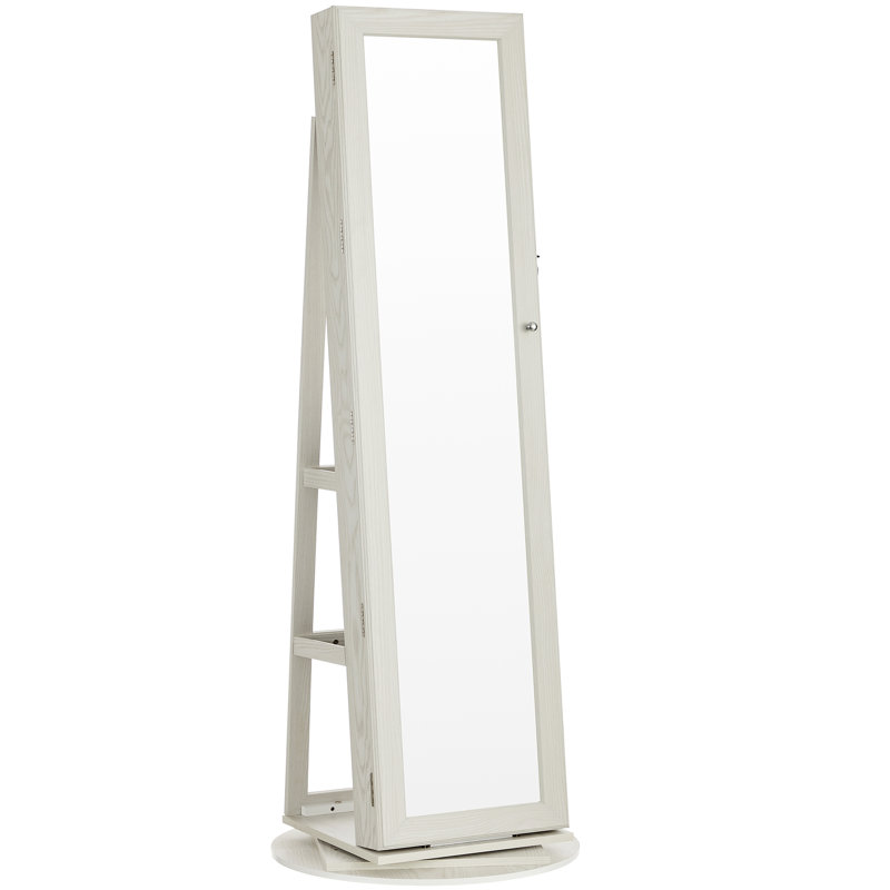 Quakertown 21.3'' Wide Freestanding Jewelry Armoire, White/Light Gray