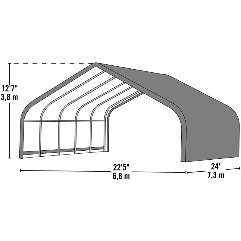 Abri de garage AG, 22 pi x 24 pi x 12 pi