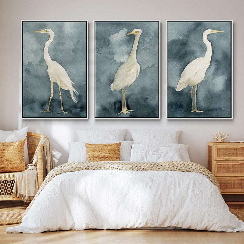Aigrette simple I 3 pièces, H 40 po x l 78 po, Blanc