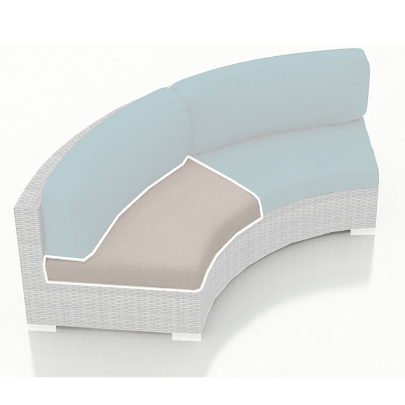 Coussin de siège courbé pour causeuse - , Argent coulé
