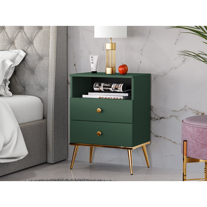 Tellara 50cm W Manufactured Wood Bedside Table