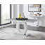 Eubanks 6 Grey Dining Table & 6 Grey Gold Leg Chairs-2128834699-2095718156