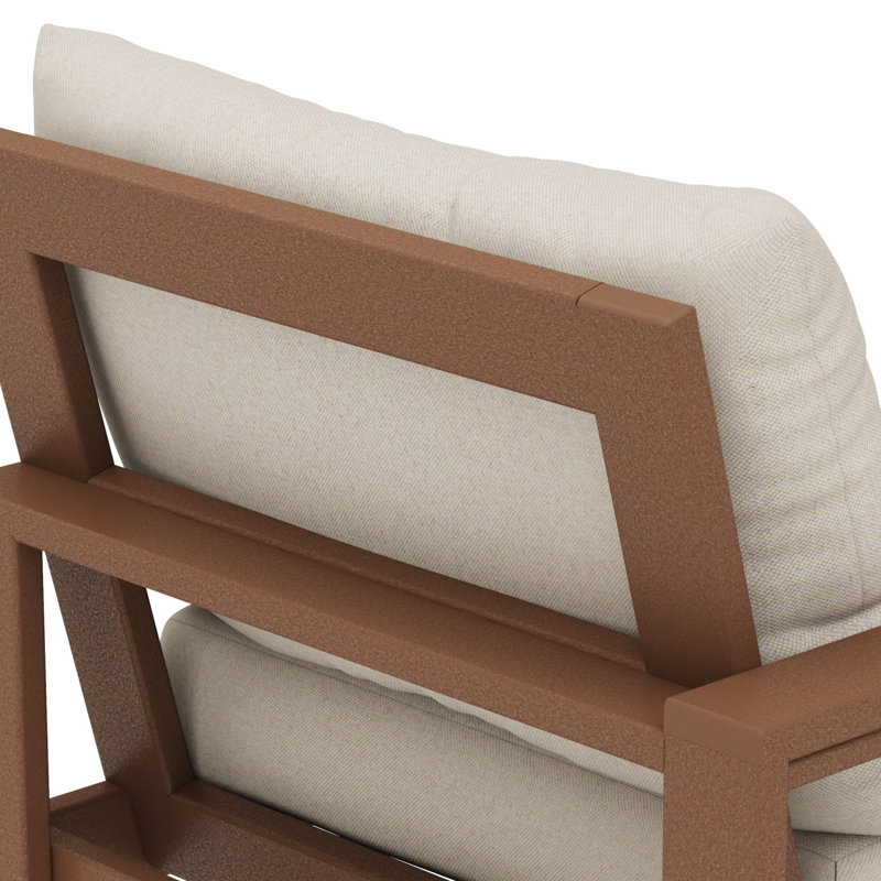 Méridienne d'extérieur POLYWOOD, Toile de jute sable, Teck
