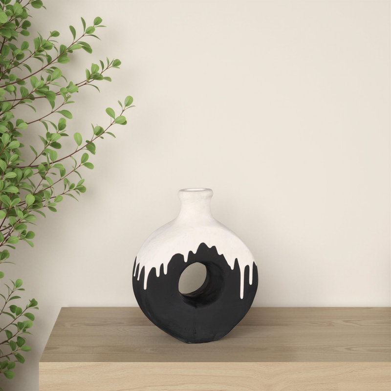 Porcelain Drip Vase, With Circle Hole