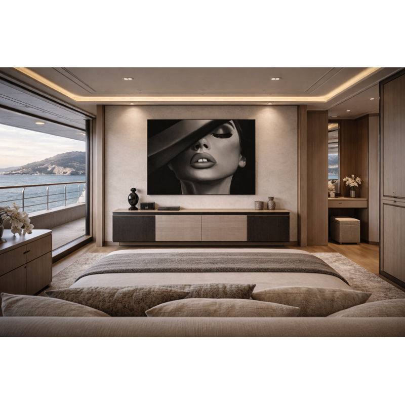 Velvet Interruption Framed Canvas Wall Art by Kasian Art Studio - Black Frame, Black