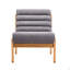 Fauteuil d'appoint Fluffy gris avec structure en bois massif naturel