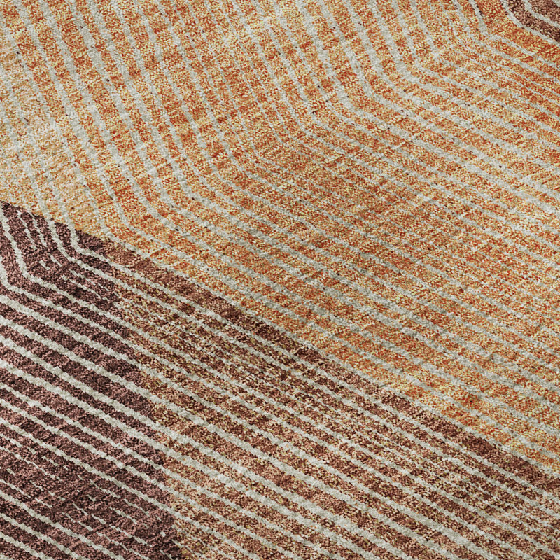 Premium Machine Washable Prisco Orange Rug, Rectangle 10' x 14'