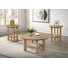 Ottowa 3-Piece Round Wood Coffee Table Set Light Oak