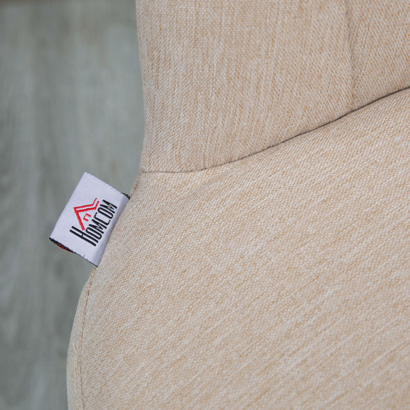 Ensemble de 2 tabourets de bar réglables pivotants, tissu tactile lin, beige