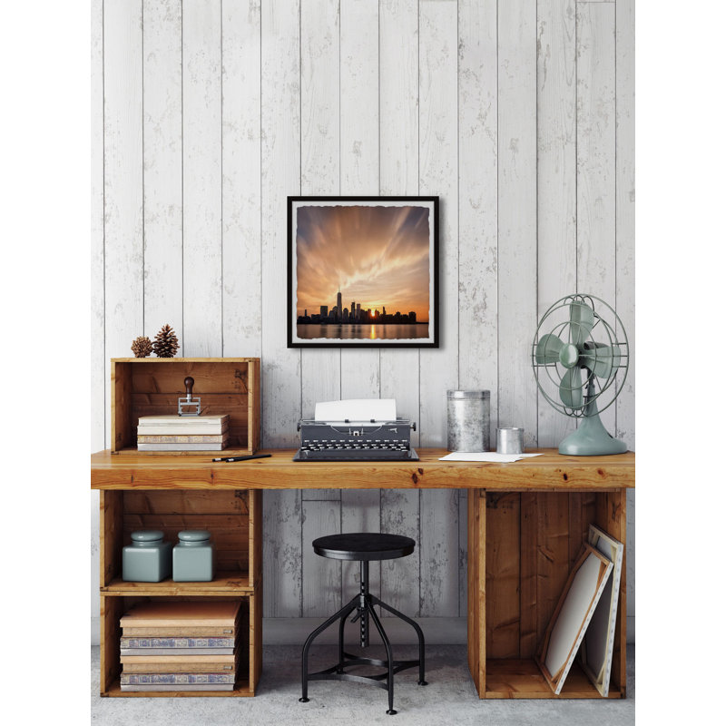 City Dawn - Single Picture Frame Print, 30cm H x 30cm W x 3.81cm D
