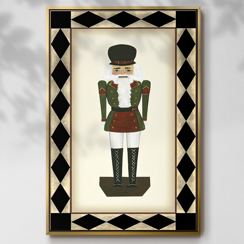 " Nutcracker II ", 25" H x 17" W x 1.5" D, Gold