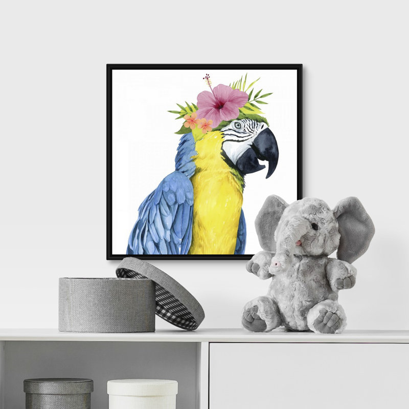 Art sur toile tropical halo ii Sickles, Cadre flottant noir, H 16 po x l 16 po x P 1,75 po