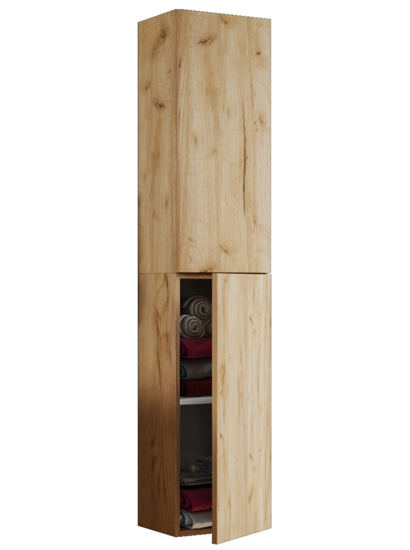 Aysheia Freestanding Bathroom Cabinet, Natural sheesam wood