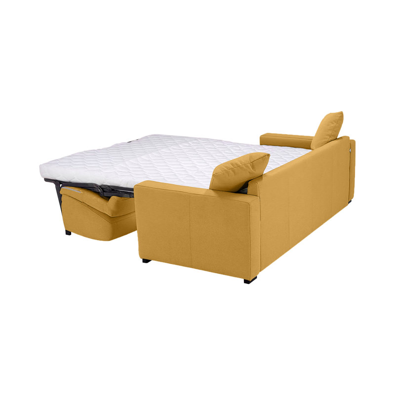 Canapé-lit gigogne de 81 po en tissu italien résistant aux taches et à l'abrasion Bjorgulfur, Tissu jaune DuraTex Performance
