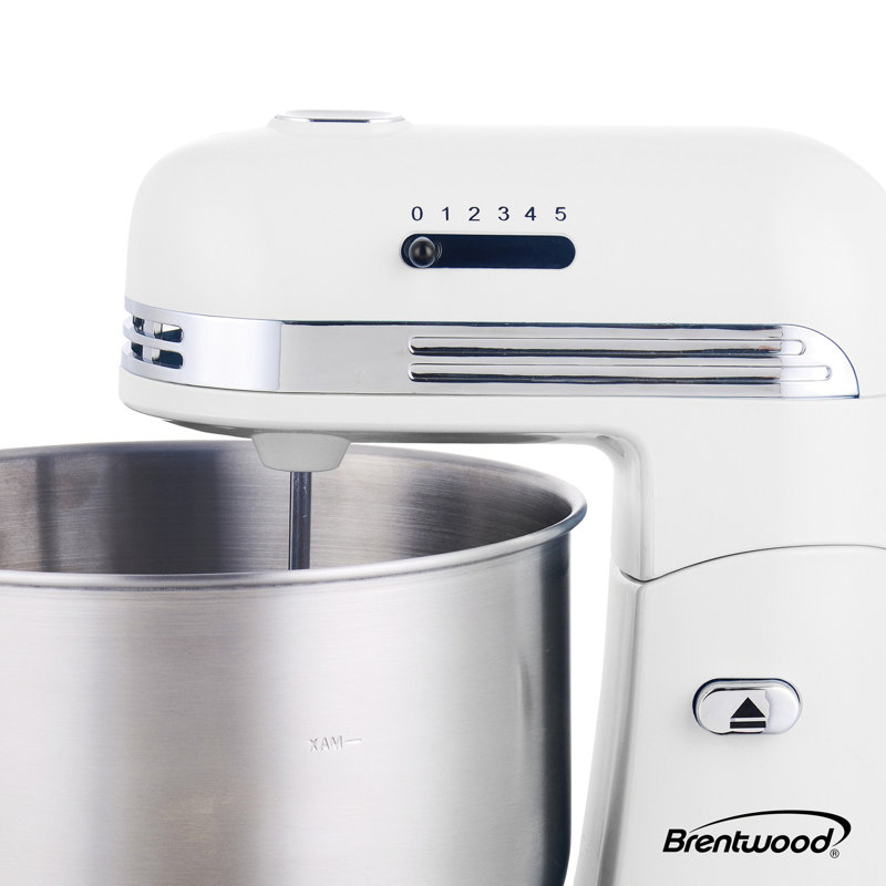Brentwood 5 Speed 3.5 Quarts Stand Mixer, White