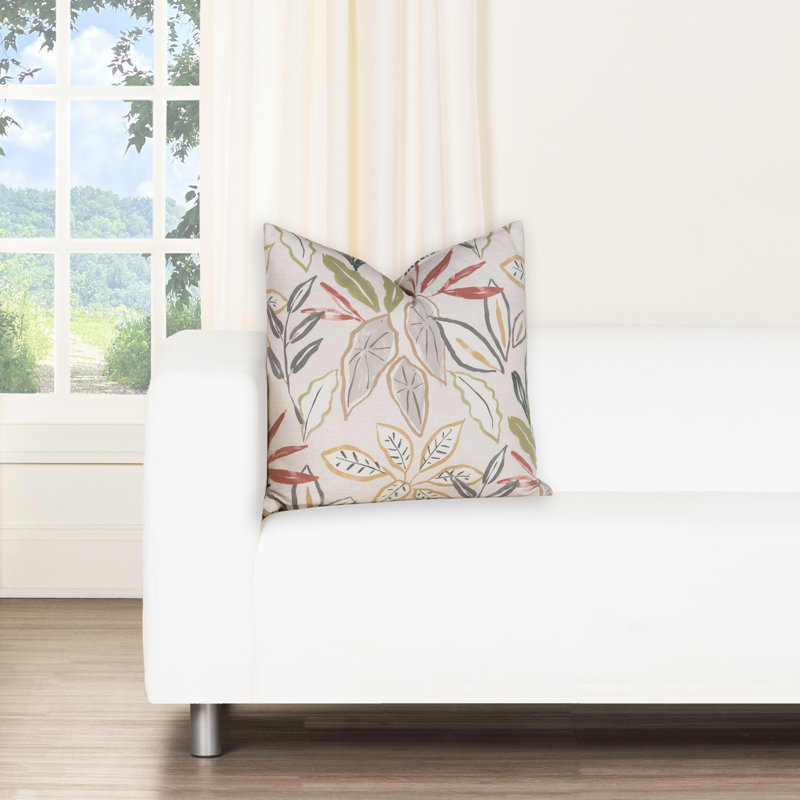 Coussin 100% coton Magnolia Home Fashions Garden Retreat, Motif floral rouge, Polyester, H 16 po x l 16 po