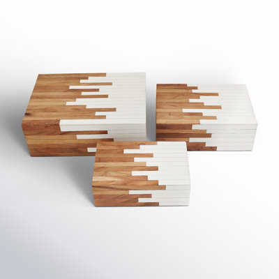 3 Piece Handmade Polyresin Decorative Box Set