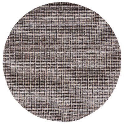 Natko Abstract Hand Tufted Wool/Cotton Striped Rug in Black/Brown