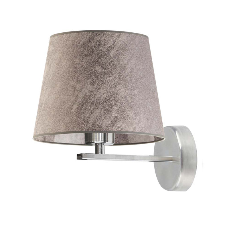 Ayad Steel Armed Sconce, Brushed Steel, Grey Melange