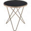 Table d'appoint ronde monobloc de style Mid-Century avec dessus en verre et piètement en métal