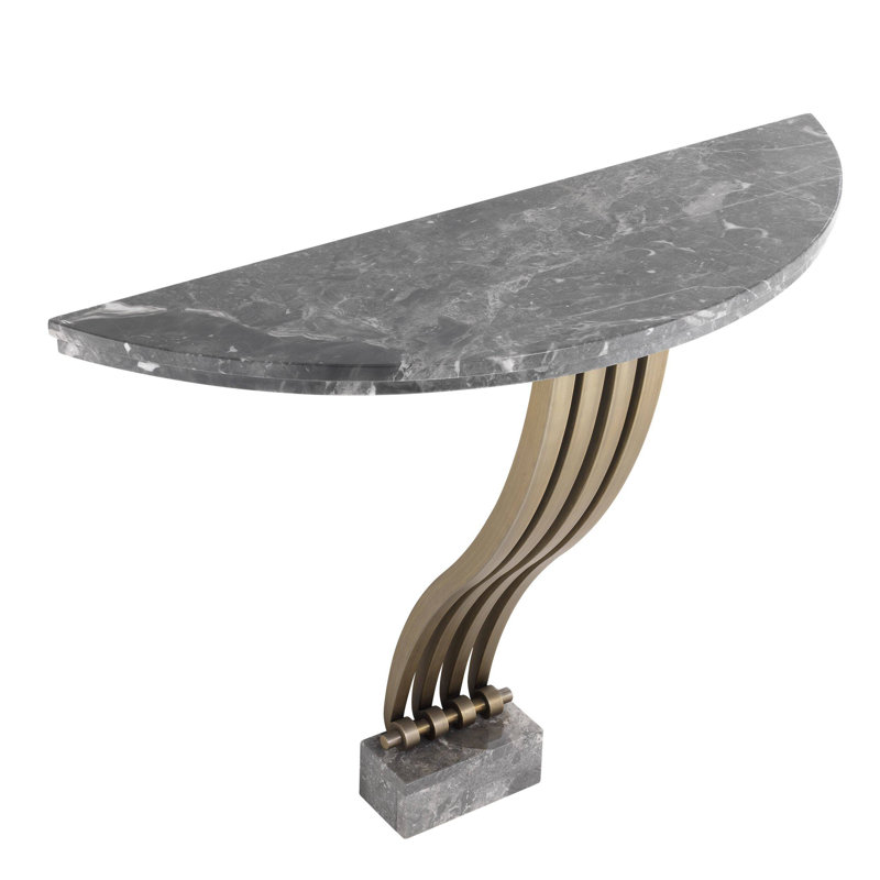 Renaissance 39'' W Console Table, Brass, Gray