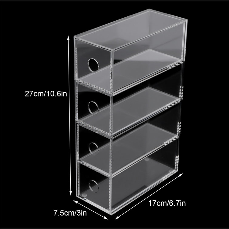 Acrylic Jewelry Organizer Box, Clear Earring Holder Jewelry Hanging Boxes with 4 Velvet Drawers for Earrings Ring Necklace Bracelet Display Case Gift