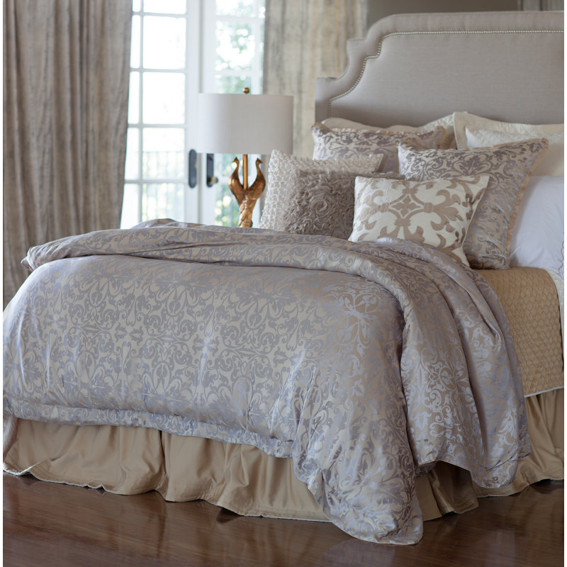 Jackie Duvet Cover, Champagne, Queen Duvet Cover