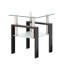 Table de bout de table basse en verre trempé moderne 1 pièce, table carrée pour le salon, transparent / noir-1593393917-1593393914
