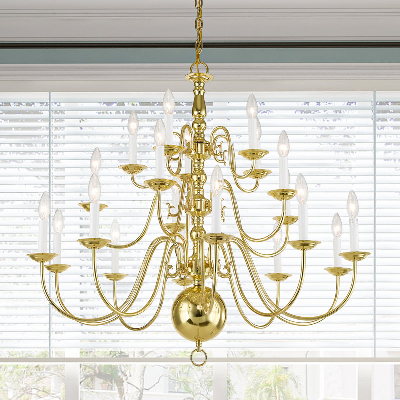 Lustre à niveaux 22 lumières Benedetto, Laiton poli