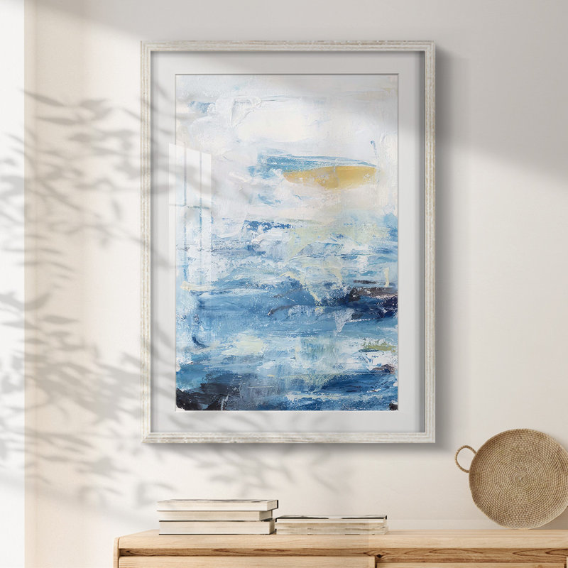 Waves on Sand I - impression encadrée, H 19,5 po x l 16,5 po, Blanc