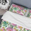Fleurs roses et feuille verte - ensemble de housse de couette floral - microfibre de polyester-1496522326