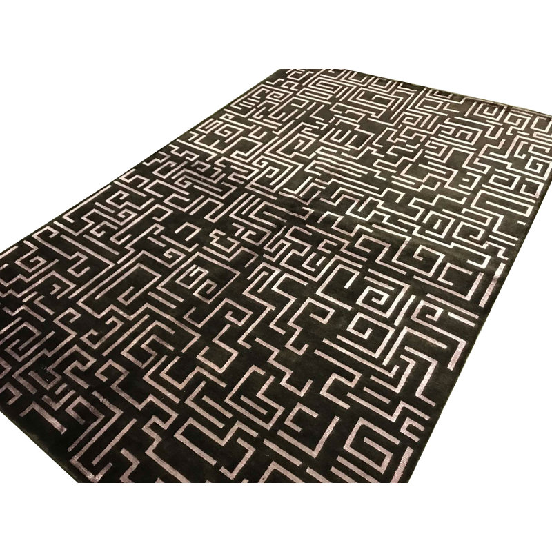 Himalayan Geometric Area Rug in Brown