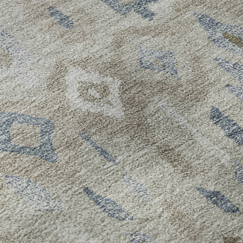 Premium Machine Washable Mayfield AMF2303 Casual Rug, Beige, 8' Round