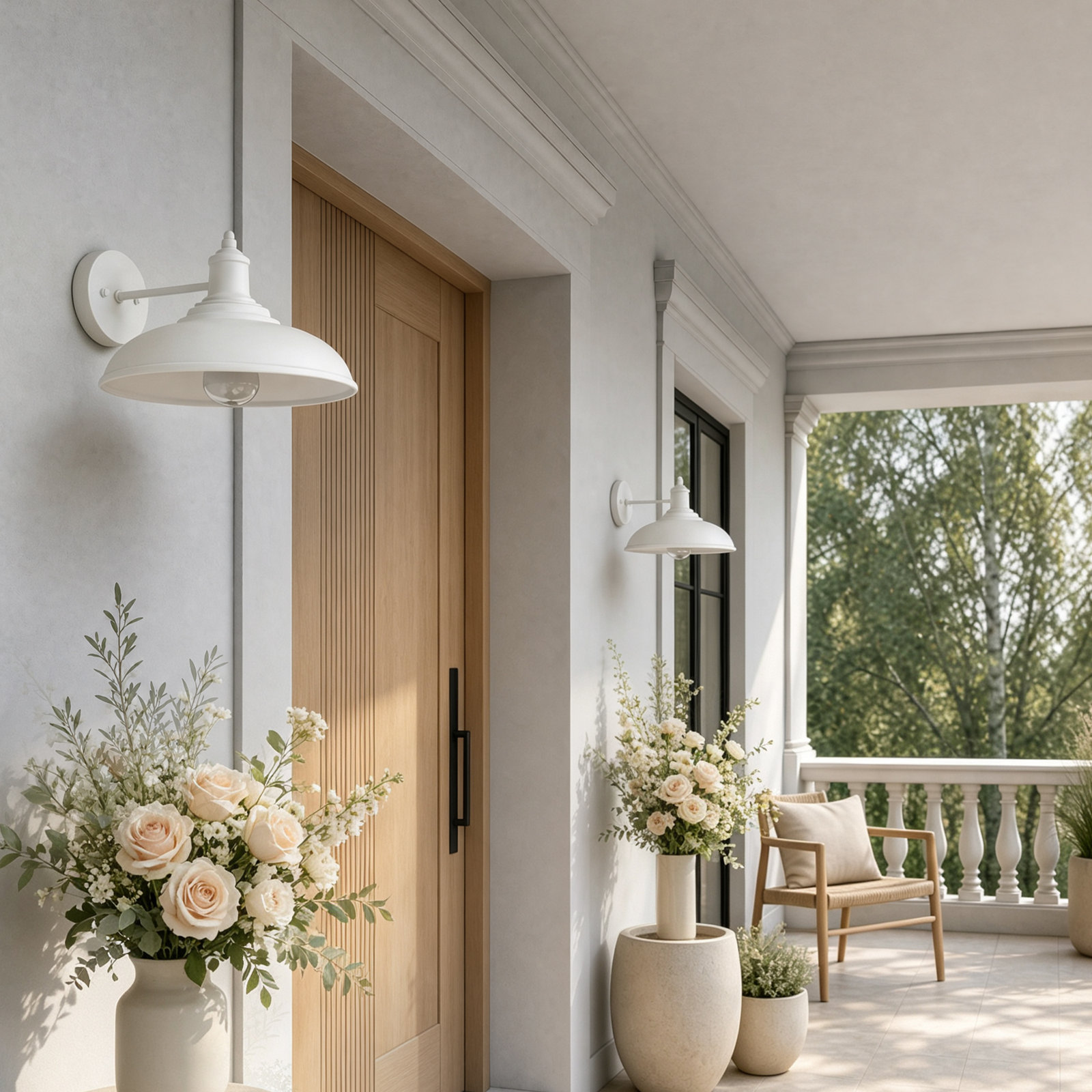 Florence 1-Light Outdoor Light, White