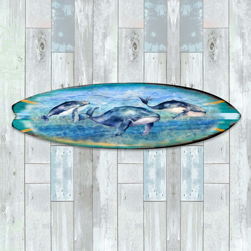 Décoration murale planche de surf, H 7 po x l 24 po x P 1 po