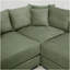 Canapé modulaire surdimensionné surdimensionné en nuage, canapé modulaire convertible, accoudoirs très épais avec repose-pieds, tissu velours côtelé de qualité supérieure, conception ergonomique, assemblage facile, pour la chambre à coucher dans le salon, vert