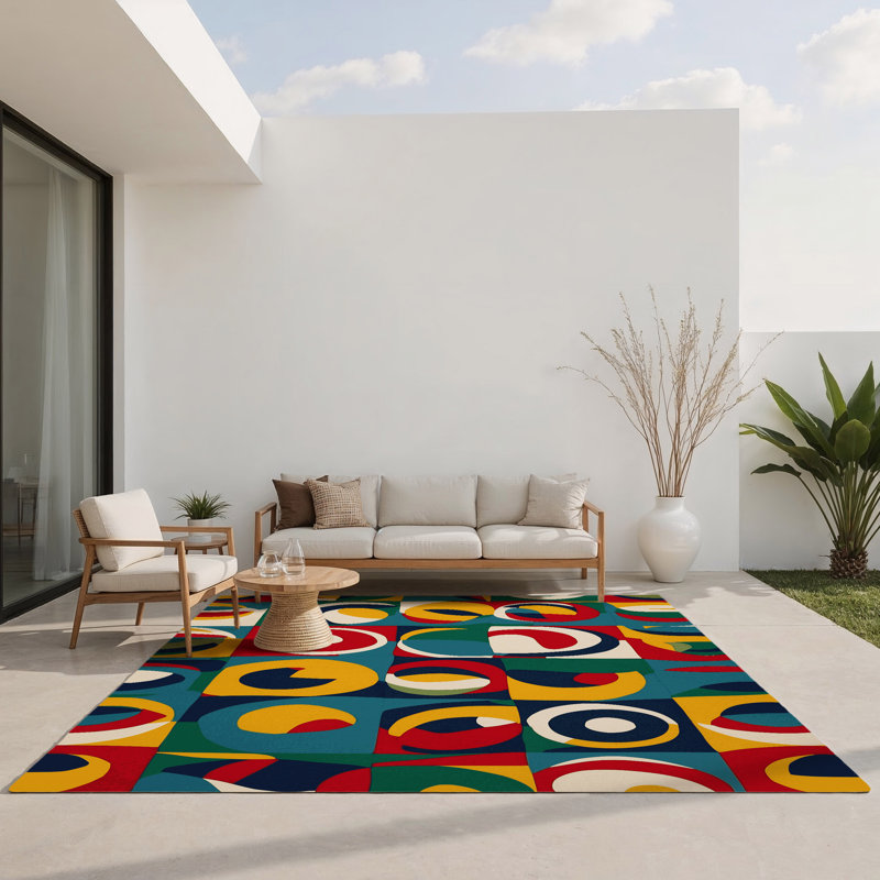 Bouncy Dash Indoor And Outdoor Area Rug, Rectangle 3' x 5'