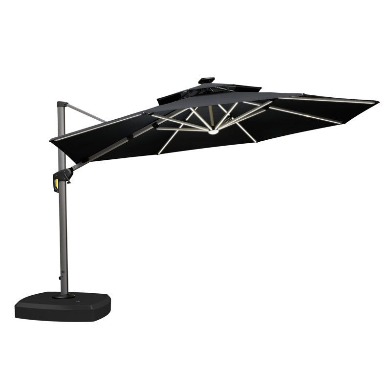 Parasol lumineux en porte-à-faux 12 po, Gris
