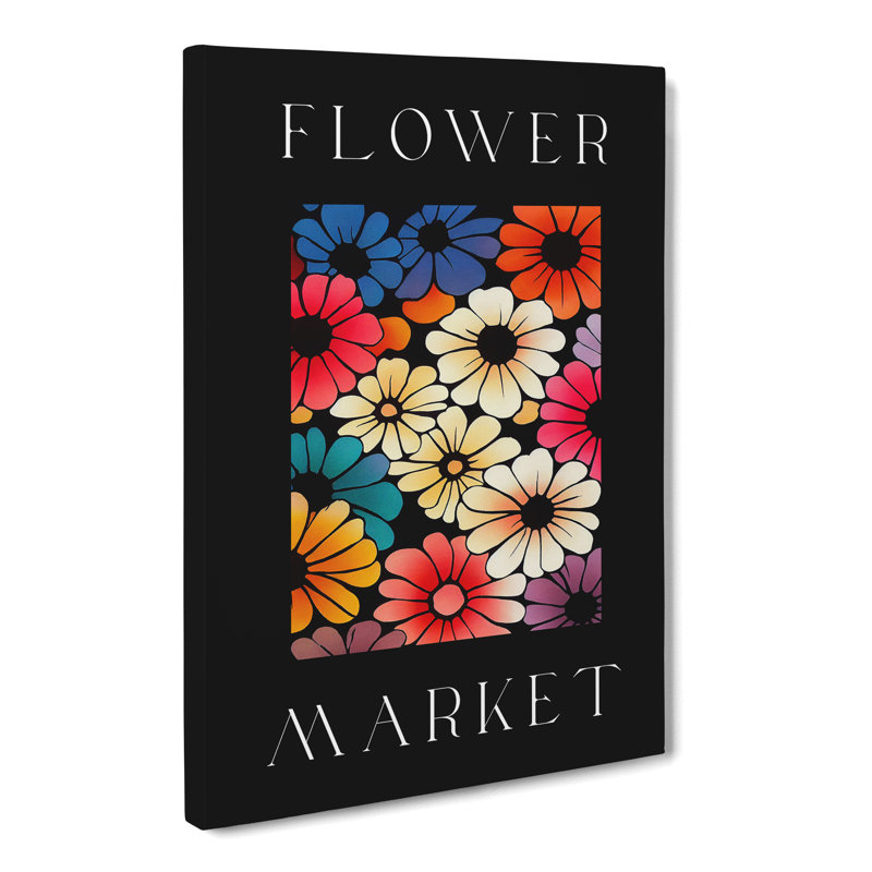 Colourful Flower Market Exhibition No.4 - Wrapped Canvas